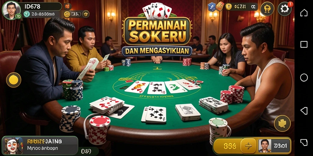Tampilan gameplay Poker yang seru dan interaktif di ID678.
