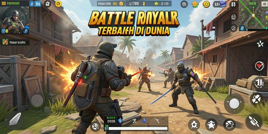 Screenshot LI789 menunjukkan aksi mendebarkan dalam pertempuran Battle Royale.