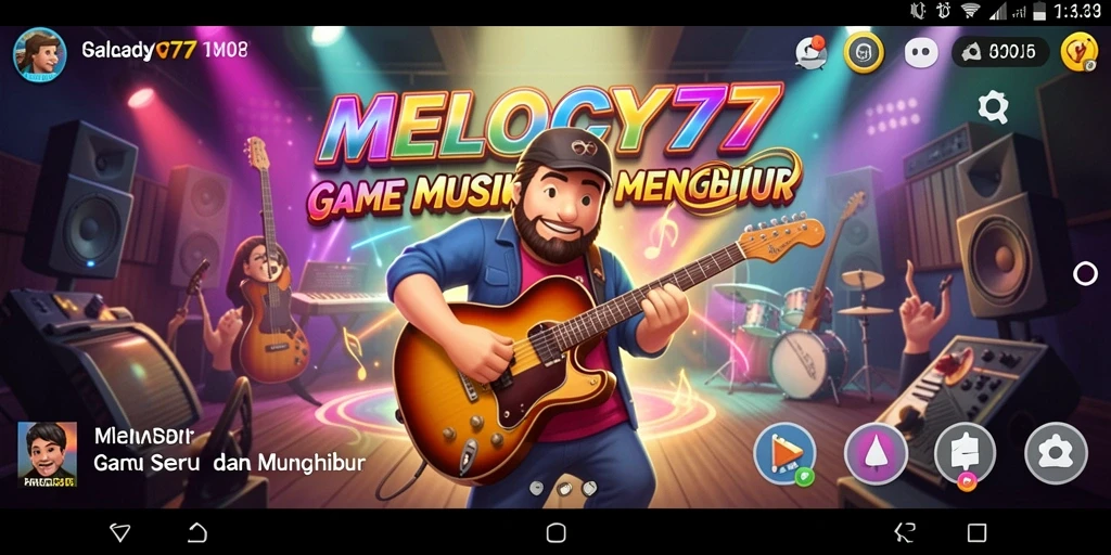 Tampilkan gameplay menarik MELODY77 dengan berbagai lagu.