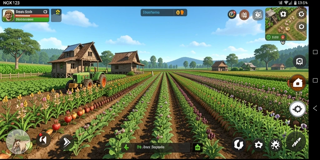 Tampilan gameplay NOX123 yang memukau dalam dunia pertanian.