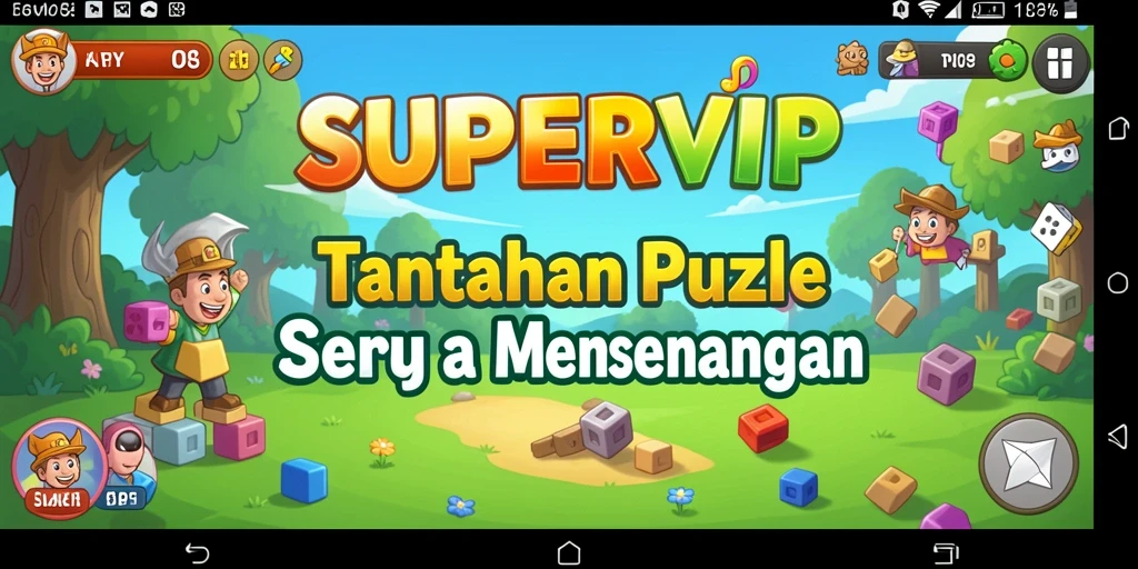 Screenshot gameplay SUPERVIP menunjukkan teka-teki yang menarik dan menantang.