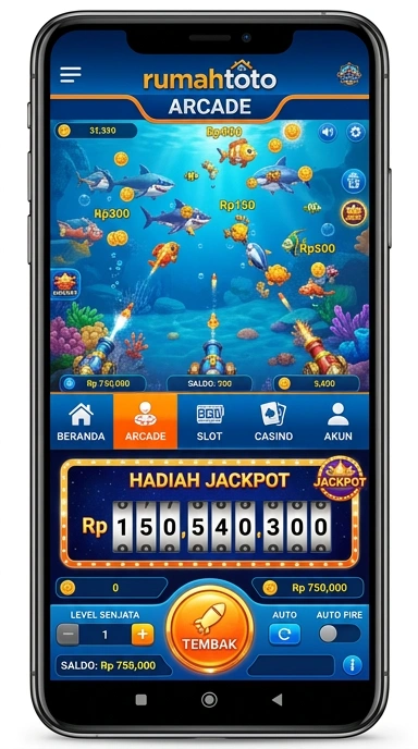 Tampilan aplikasi rumahtoto dengan kategori aplikasi yang jelas.